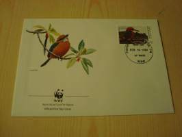 Lintu, WWF, Micronesia, 1990, ensipäiväkuori, FDC. Hieno esim. lahjaksi. Katso myös muut kohteeni mm. noin 1 500 erilaista ulkomaista ensipäiväkuorta