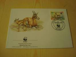 Gaselli, WWF, Niger, 1998, ensipäiväkuori, FDC. Hieno esim. lahjaksi. Katso myös muut kohteeni mm. noin 1 500 erilaista ulkomaista ensipäiväkuorta 1920-luvulta