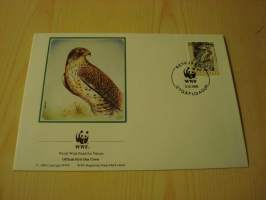 Lintu, WWF, Islanti, 1992, ensipäiväkuori, FDC. Hieno esim. lahjaksi. Katso myös muut kohteeni mm. noin 1 500 erilaista ulkomaista ensipäiväkuorta 1920-luvulta