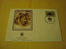 Pöllö, lintu, WWF, Aruba, 1994, ensipäiväkuori, FDC. Hieno esim. lahjaksi. Katso myös muut kohteeni mm. noin 1 500 erilaista ulkomaista ensipäiväkuorta