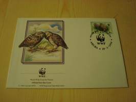 Pöllö, lintu, WWF, Aruba, 1994, ensipäiväkuori, FDC. Hieno esim. lahjaksi. Katso myös muut kohteeni mm. noin 1 500 erilaista ulkomaista ensipäiväkuorta