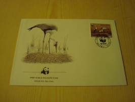 Lintu, WWF, Malawi, 1987, ensipäiväkuori, FDC. Hieno esim. lahjaksi. Katso myös muut kohteeni mm. noin 1 500 erilaista ulkomaista ensipäiväkuorta 1920-luvulta
