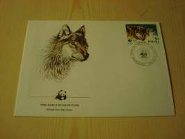 Susi, WWF, Puola, 1985, ensipäiväkuori, FDC. Hieno esim. lahjaksi. Katso myös muut kohteeni mm. noin 1 500 erilaista ulkomaista ensipäiväkuorta 1920-luvulta