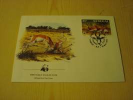 Gaselli, WWF, Senegal, 1986, ensipäiväkuori, FDC. Hieno esim. lahjaksi. Katso myös muut kohteeni mm. noin 1 500 erilaista ulkomaista ensipäiväkuorta