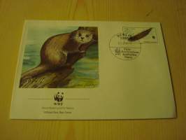 Saukko, WWF, Saksa, 1987, ensipäiväkuori, FDC. Hieno esim. lahjaksi. Katso myös muut kohteeni mm. noin 1 500 erilaista ulkomaista ensipäiväkuorta 1920-luvulta
