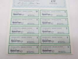 Diamond Cruise Osakekirja Share Certificate Litt. C 10 kantaosaketta à 10 mk 100 Ordinary shares, Helsinki 18.5.1990 SPECIMEN -osakekirja / share certificate