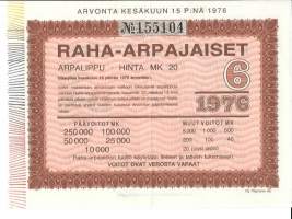 Raha-arpa  1976 / 6   arpa