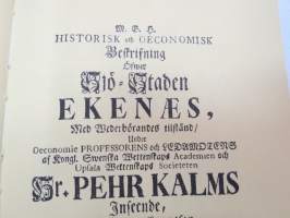 Sjö-Staden Ekenäs (Tammisaari) -näköispainos v. 1760 väitöskirjasta -facsimile of dissertation