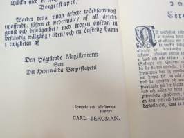 Sjö-Staden Ekenäs (Tammisaari) -näköispainos v. 1760 väitöskirjasta -facsimile of dissertation
