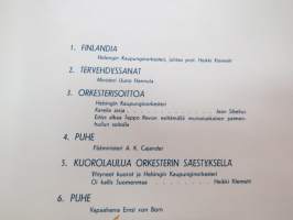 Ohjelma valtioneuvoston järjestämässä itsenäisyysjuhlassa Messuhallissa 6. XII. 1937 klo 15.00 - Program för självständighetsfesten i Mässhallen, anordnad
