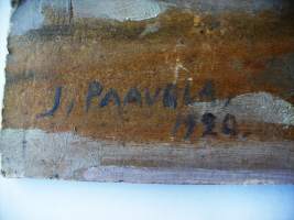 Johannes Paavola, Turun Linna öljyvärimaalaus levylle sign 1920 26x43 cm  kehystämätön / Yrjö Johannes Paavola (7. lokakuuta 1894 Turku –  1961) oli