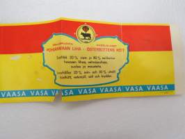 Osuuskunta Pohjanmaan Liha / Andelslaget Österbottens Kött - Voimasäilyke - Kraftkonserv -etiketti / label