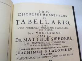 De Tabellario - Akateeminen tutkielma postinkantajasta v. 1689 - vuonna 1988 postilaitoksen 350-vuotisjuhlien kunniaksi julkaistu Turun Akatemian väitöskirja