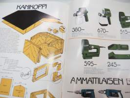 Bosch sähkötyökalut kevät 1985 -puutyöpiirustuksia &amp; sähkötyökaluja -myyntiesite / sales brochure