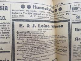 Uusi Aura 1907 nr 56 A, Turku 7.3.1907, sisältää mm. vaalimainontaa ja -propagandaa, Rautatietarpeista Turun läänin eteläosassa, Oikeudenkäynnin uudistus,