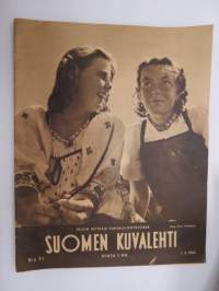 Suomen Kuvalehti 1942 nr 31, ilmestynyt 1.8.1942, sis. mm. seur. artikkelit / kuvat / mainokset; Kansikuva &quot;Selkkin neitosia kansallispuvuissaan&quot;, Kapteeni Väinö