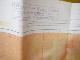 Suez - Siinai / Israel-Egypti -hepreankielinen kartta (YK-rauhanturvaoperaatioihin valmistauduttiin Suomen armeijassa mm. hankkimalla kriisialueiden karttoja