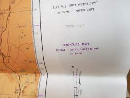 Suez - Siinai / Israel-Egypti -hepreankielinen kartta (YK-rauhanturvaoperaatioihin valmistauduttiin Suomen armeijassa mm. hankkimalla kriisialueiden karttoja