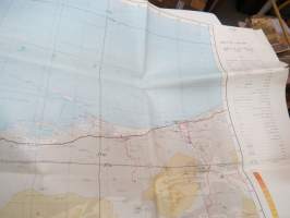 Suez - Siinai / Israel-Egypti -hepreankielinen kartta (YK-rauhanturvaoperaatioihin valmistauduttiin Suomen armeijassa mm. hankkimalla kriisialueiden karttoja