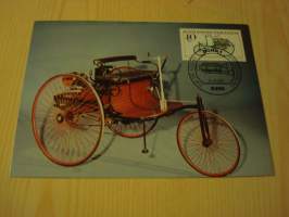 1886 Benz-Patent-Motorwagen, vanha auto, 1982, Saksa, maksikortti, FDC. Hieno esim. lahjaksi. Katso myös muut kohteeni mm. noin 1 500 erilaista ulkomaista