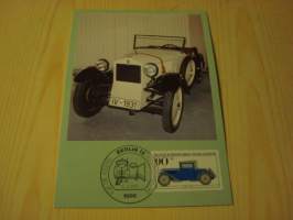 1931 DKW F 1, vanha auto, 1982, Saksa, maksikortti, FDC. Hieno esim. lahjaksi. Katso myös muut kohteeni mm. noin 1 500 erilaista ulkomaista ensipäiväkuorta