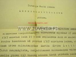 Kulkukauppiaslupa koko maa Martta Elvira Lahtinen 1939 -asiakirja
