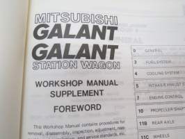 Mitsubishi Galant Station Wagon 1982 Workshop Manuual chassis supplement -korjaamokirjan lisäosa
