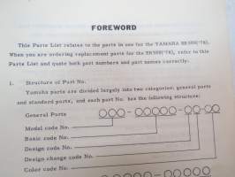 Yamaha SR500 1978 Type 2J4 for Europe Parts List -varaosaluettelo