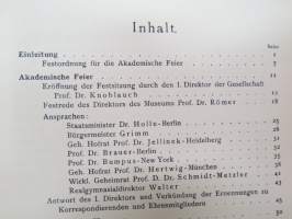 Festschrift zur erinnerung an die Eröffnung de Neuerbauten Museum Senckenbergischen Naturforschenden Gesellschaft zu Frankfurt am Main am 13. Oktober 1907