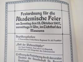 Festschrift zur erinnerung an die Eröffnung de Neuerbauten Museum Senckenbergischen Naturforschenden Gesellschaft zu Frankfurt am Main am 13. Oktober 1907