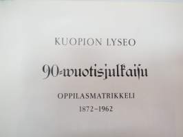 Kuopion Lyseo 90-vuotisjulkaisu - Oppilasmatrikkeli 1872-1962 -school pupils listing