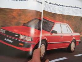 Nissan Bluebird 1984 -myyntiesite, saksankielinen / brochure in german