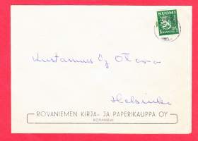 Firmakuori - Rovaniemen kirja- ja paperikauppa, Rovaniemi. 1947. Kirjatilaus.