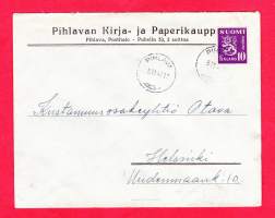 Firmakuori - Pihlavan Kirja- ja Paperikauppa, Pihlava. 1947. Kirjatilaus.