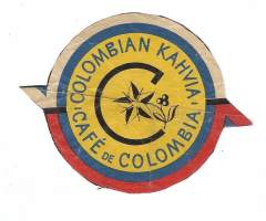 Colombian kahvia  tuote-etiketti