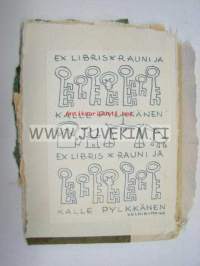 Ex Libris Rauni ja Kalle Pylkkänen -kirjanomistajamerkki