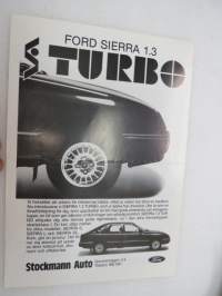 Ford Sierra 1.3 Turbo (Stockmann-Turbo) -myyntiesite / brochure