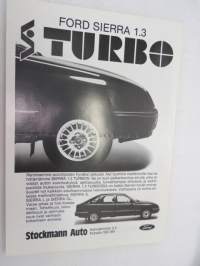 Ford Sierra 1.3 Turbo (Stockmann-Turbo) -myyntiesite / brochure