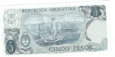 Argentiina 5 Pesos 1974-76 - seteli