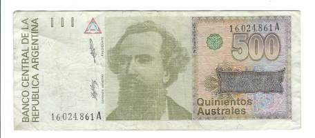 Argentiina 500 Australes 1988-90 - seteli