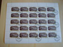 WWF, lumileopardi, täysi &amp; leimattu postimerkkiarkki, vuodelta 1994, Kirgizistan, arkissa 25 kpl postimerkkejä, hieno. Katso myös muut kohteeni, minulla on