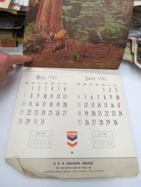 H &amp; N  Chevron service - Huntington Drive at Fremont, South Pasadena, California - Wall Calendar 1961 -seinäkalenteri