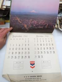 H &amp; N  Chevron service - Huntington Drive at Fremont, South Pasadena, California - Wall Calendar 1961 -seinäkalenteri