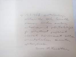 Turun ja Porin lääninhallituksen Opintokerhot 1958-1967 -kokousten pöytäkirjat sekä valokuva &amp; luettelo jäsenistä vuodelta 1960