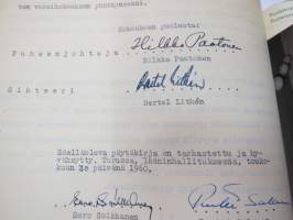 Turun ja Porin lääninhallituksen Opintokerhot 1958-1967 -kokousten pöytäkirjat sekä valokuva &amp; luettelo jäsenistä vuodelta 1960