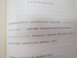 Turun ja Porin lääninhallituksen Opintokerhot 1958-1967 -kokousten pöytäkirjat sekä valokuva &amp; luettelo jäsenistä vuodelta 1960