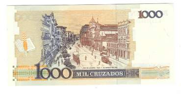 Brasilia 1 Cruzado 1000 Cruzados 1989 - seteli
