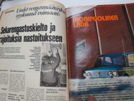 Tuulilasi 1974 nr 8, sisältää mm. seur. artikkelit / kuvat / mainokset; Kansikuva Saab 99, Trial, Ajopiirtuuri - kuljettajan omatunto, Mazda 1300 Marella testi,