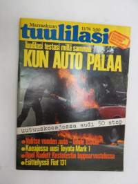 Tuulilasi 1974 nr 11, sisältää mm. seur. artikkelit / kuvat / mainokset; Kansikuva &quot;Sammutintesti&quot;, Karu korvenkulkija UAZ 469 B esittely, Vuokra-autolla