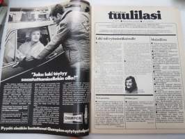 Tuulilasi 1974 nr 11, sisältää mm. seur. artikkelit / kuvat / mainokset; Kansikuva &quot;Sammutintesti&quot;, Karu korvenkulkija UAZ 469 B esittely, Vuokra-autolla
